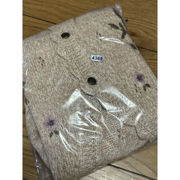 Jantzen Classics Cardigan Sweater Hand Embroidered Women Size Medium Floral VTG - Picture 15 of 15